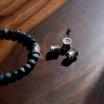 Buddha Stones 925 Sterling Silver 108 Mala Beads Eagle's Eye Stone Moonstone Positive Bracelet Mala Bracelet BS 7