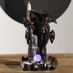 Buddha Stones Nordic Dragon Ceramic Backflow Smoke Fountain Meditation Healing Incense Burner Led Ball Decoration Incense Burner BS 1