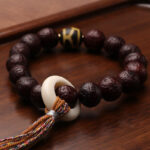 Buddha Stones Tibetan Bodhi Seed Agate Bead Luck Wealth Tassel Charm Wrist Mala Wrist Mala BS 9