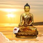 Buddha Stones Buddha Shakyamuni Medicine Buddha Compassion Copper Gold Plated Statue Decoration Decorations BS 7