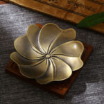 Buddha Stones Lotus Dragon Phoenix Eight Auspicious Symbols Zinc Alloy Incense Stick Holder Healing Incense Burner Decoration Incense Burner BS Lotus Bronze(Without Incense Hole)