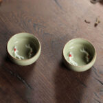 Buddha Stones Colorful Koi Fish Ceramic Teacup Kung Fu Tea Cup Bowl Cup BS 48
