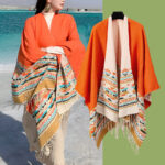 Buddha Stones Tibetan Shawl Colorful Geometry Winter Cozy Travel Scarf Wrap Tibetan Shawl BS 40