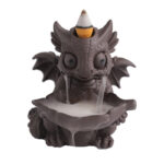 Buddha Stones Lovely Dinosaur Purple Clay Backflow Smoke Fountain Healing Incense Burner Decoration Incense Burner BS 9