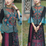 Buddha Stones Vintage Style Embroidery Flower Tang Suit Design Sleeveless Vest Waistcoat BS 6