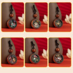 Buddha Stones Year Of The Dragon Hand Painted Chinese Zodiac Rosewood Carved Calm Key Chain Key Chain BS 25