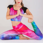Buddha Stones 2Pcs Undersea World Mysterious Girl Gradient Color Print Top Pants Sports Fitness Yoga Women's Yoga Sets 2-Piece Outfit BS 9