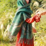 Buddha Stones Tibetan Vine Leaves Pattern Design Shawl Cozy Travel Scarf Wrap Tibetan Shawl BS 39