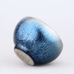 Buddha Stones Handmade Jellyfish Dragon Scale Pattern Chinese Jianzhan Ceramic Teacup Tenmoku Kung Fu Tea Cup Jian Zhan Tea Cup BS 2