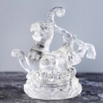 Buddha Stones Feng Shui Four Symbols Azure Dragon Handmade Liuli Crystal Art Piece Home Office Decoration Decorations BS White Tiger