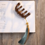 Buddha Stones Simple Green Sandalwood Soothing Tassel Massage Comb Comb BS 1