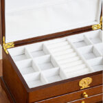 Buddha Stones Retro Wooden Jewelry Box Three-Layer Jewelry Storage Box Jewelry Box BS 7