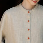 Buddha Stones Solid Color Loose Button Blouse Long Sleeve Shirt Top Long Sleeve Shirt BS 20
