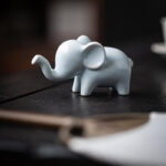 Buddha Stones Small Ceramic Elephant Home Tea Pet Figurine Desk Decoration Decorations BS 8