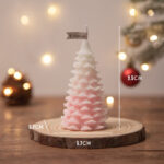 Buddha Stones Christmas Tree Scented Soy Wax Candle Gift For Family Friends Candles BS Pink Cedar Christmas Tree(White Peach Oolong)