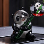 Buddha Stones Color Changing Small Cute Panda Bamboo Tea Pet Resin Home Figurine Decoration Decorations BS 1