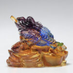 Buddha Stones Feng Shui Frog Handmade Liuli Crystal Art Piece Wealth Home Office Decoration Decorations BS 5