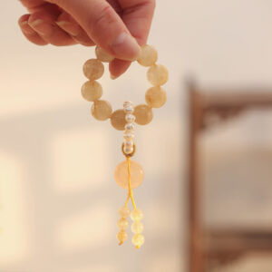 Buddha Stones Citrine Peace Buckle Prosperity Happiness Wrist Mala Wrist Mala BS Citrine(Happiness♥Prosperity)