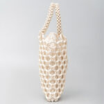 Buddha Stones Hand-woven Lozenge Wooden Beads Handbag Handbags BS 11