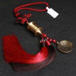 Buddha Stones Tibet Om Mani Padme Hum Prayer Wheel Nine Palace Eight Trigrams Copper Car Hanging Decoration Car Hanging Decoration BS 4