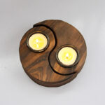 Buddha Stones Yin Yang Wood Candle Holder Meditation Rituals Use Items Candle Holder BS 10