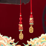 Buddha Stones Koi Fish Cinnabar Attracting Wealth Wish Ruyi Charm Luck Phone Hanging Decoration Phone Hanging Decoration BS 29