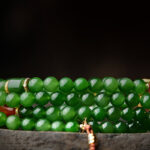 Buddha Stones 108 Mala Beads Cyan Jade Red Agate Laughing Buddha Luck Bracelet Mala Bracelet BS 8