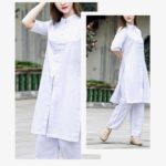 Buddha Stones 2Pcs Half Sleeve Shirt Top Pants Meditation Zen Tai Chi Linen Clothing Women's Set Women's Meditation Cloth BS 6