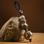 Buddha Stones Tibetan Om Mani Padme Hum Bodhi Seed Peace Key Chain Key Chain BS Om Mani Padme Hum Bead