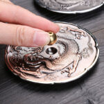 Buddha Stones Round Auspicious Dragon Protection Copper Alloy Stick Incense Burner Decoration Incense Burner BS 3
