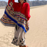 Buddha Stones Tibetan Shawl Colorful Geometry Winter Cozy Travel Scarf Wrap Tibetan Shawl BS 20