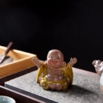 Buddha Stones Color Changing Laughing Buddha Resin Tea Pet Wealth Home Figurine Decoration Decorations BS 7