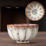 Buddha Stones Peach Blossom Pattern Ceramic Teacup Flower Tea Cups Cup BS Snow