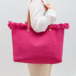 Buddha Stones Large Capacity Solid Color Tassel Canvas Tote Shoulder Bag Shoulder Bag BS 9