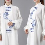 Buddha Stones Flower Embroidery Meditation Prayer Spiritual Zen Tai Chi Qigong Practice Unisex Clothing Set Clothes BS 6