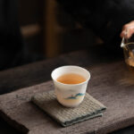 Buddha Stones Lotus Flower Leaf Mountain Pavilion Elk Peony Ceramic Teacup Kung Fu Tea Cup Cup BS 8