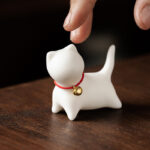 Buddha Stones Mini Small Cute Cat Tea Pet Ceramic Home Desk Figurine Decoration Decorations BS 5