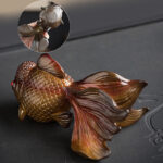 Buddha Stones Color Changing Koi Fish Resin Tea Pet Wealth Home Figurine Decoration Decorations BS 11