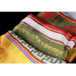 Buddha Stones Tibetan Lucky Blessing Multicolored Lotus Mantra Jacquard Khata Decoration Decorations BS 10