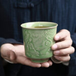 Buddha Stones Trees Pavilion Mountains Rivers Pine Ceramic Teacup Kung Fu Tea Cup Cup BS 8