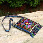 Buddha Stones Tibetan Handmade Embroidered Camellia Canvas Shoulder Bag Crossbody Bag Crossbody Bag BS 7