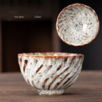 Buddha Stones Peach Blossom Pattern Ceramic Teacup Flower Tea Cups Cup BS WhiteSmoke