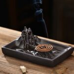 Buddha Stones Mountains Flowing Water Ceramic Blessing Backflow Incense Burner Incense Burner BS 1