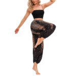 Buddha Stones Peacock Feather Pattern Loose Harem Trousers Women's Yoga Pants Women's Harem Pants BS 14