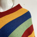 Buddha Stones Tibetan Colorful Striped Design Shawl Tassels Pullover Winter Cozy Travel Scarf Wrap Tibetan Shawl BS 17