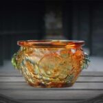 Buddha Stones Handmade Liuli Crystal Treasure Bowl Art Piece Home Decoration Decorations BS 1