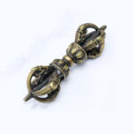Buddha Stones Handmade Nepal Five Prong Three Prong Vajra Dorje Strength Copper Decoration Dorje BS Bronze Five Prong Vajra Dorje-11.5cm