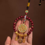 Buddha Stones Natural Cinnabar Wish Ruyi Peace Blessing Car Hanging Decoration Car Hanging Decoration BS 2