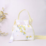 Buddha Stones Embroidered Osmanthus Peony Grape Cat Cotton Linen Tote Crossbody Bag Shoulder Bag Handbag Crossbody Bag BS Yellow Osmanthus 20*20*7cm