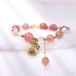 FREE Today: Love Healing Natural Strawberry Quartz Money Bag Charm Positive Bracelet FREE FREE 3